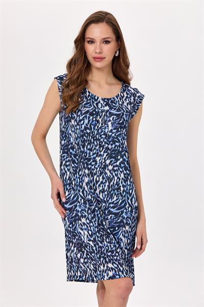 Yuvarlak Yaka Mini Kol Elbise 025-2504