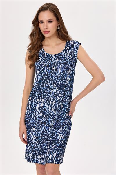 Yuvarlak Yaka Mini Kol Elbise 025-2504