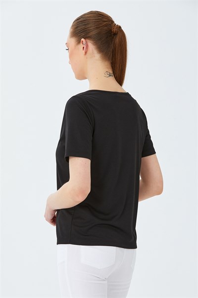 Yuvarlak Yaka Önü Fırfır Detaylı Bluz 026-1031