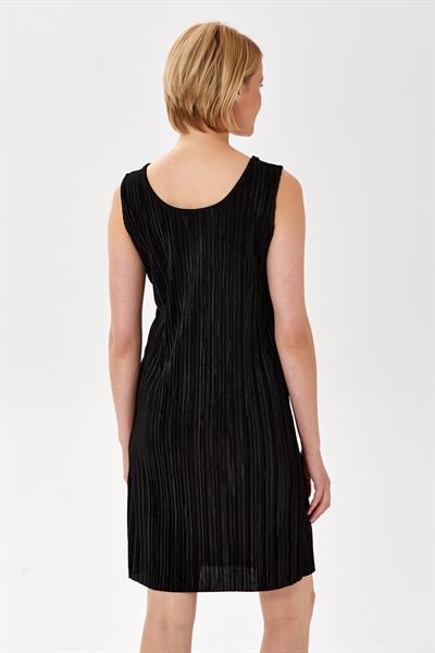 Yuvarlak Yaka Pileli Kolsuz Elbise 024-2521