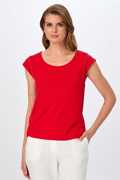 Yuvarlak Yaka Sim Şerit Detaylı Bluz 026-1020