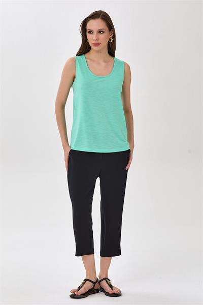 Yuvarlak Yaka Sırtı Fiyonk Detaylı Bluz 025-1023