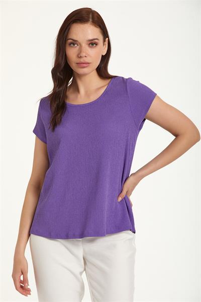 Yuvarlak Yaka Sırtı Halka Detaylı Bluz 023-1051