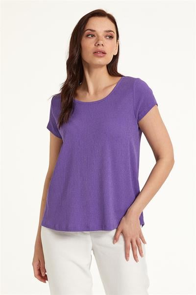 Yuvarlak Yaka Sırtı Halka Detaylı Bluz 023-1051