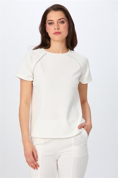 Yuvarlak Yaka Taş Şerit Detaylı S-Shirt 026-2110