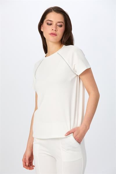 Yuvarlak Yaka Taş Şerit Detaylı S-Shirt 026-2110