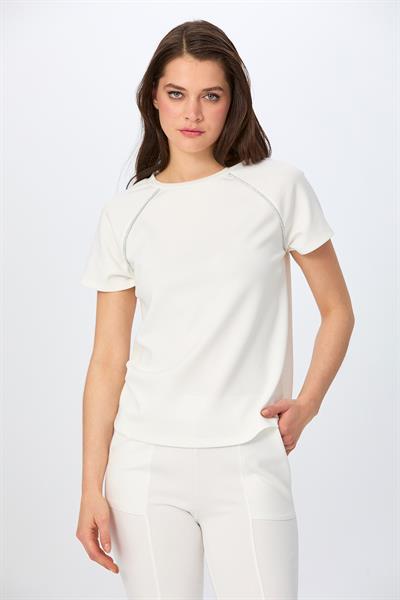 Yuvarlak Yaka Taş Şerit Detaylı S-Shirt 026-2110