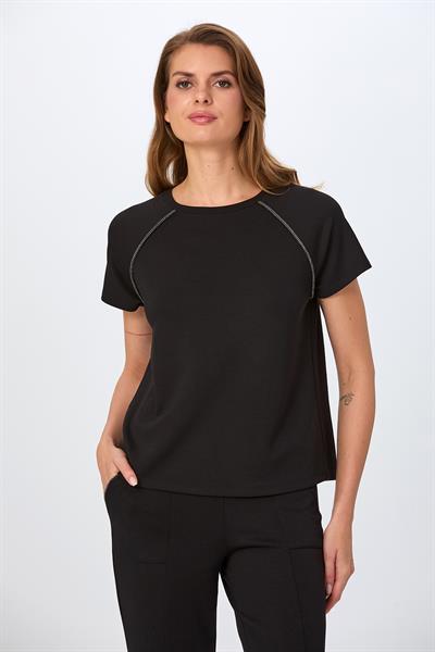 Yuvarlak Yaka Taş Şerit Detaylı S-Shirt 026-2110