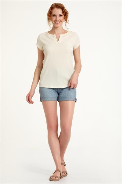 Yuvarlak Yakalı Mini Patlı Bluz 023-1063