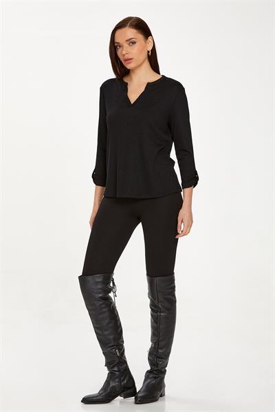 Yuvarlak Yakalı Mini Patlı Kaşkorse Bluz 234-1726