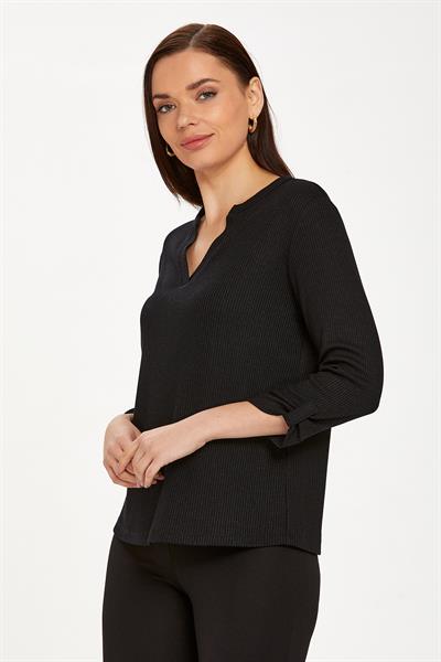 Yuvarlak Yakalı Mini Patlı Kaşkorse Bluz 234-1726