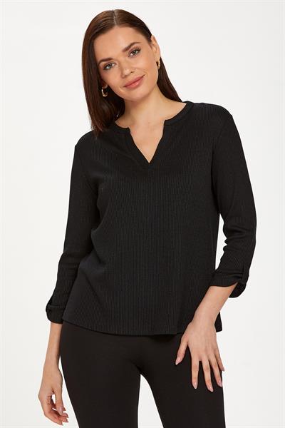 Yuvarlak Yakalı Mini Patlı Kaşkorse Bluz 234-1726