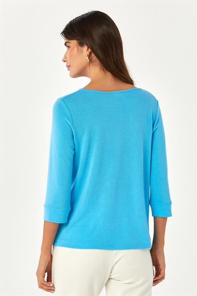 Yuvarlak Yakalı Mini Patlı Truvakar Kol Bluz 024-1016