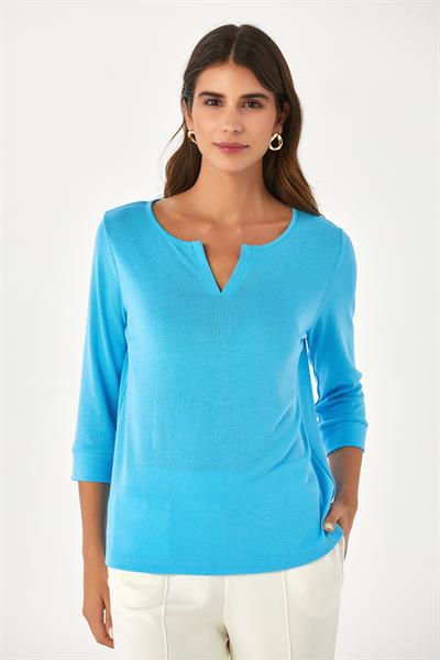 Yuvarlak Yakalı Mini Patlı Truvakar Kol Bluz 024-1016