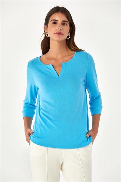 Yuvarlak Yakalı Mini Patlı Truvakar Kol Bluz 024-1016