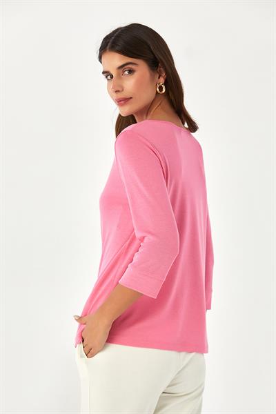 Yuvarlak Yakalı Mini Patlı Truvakar Kol Bluz 024-1016