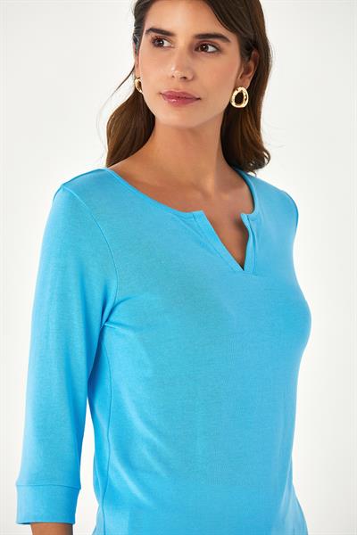 Yuvarlak Yakalı Mini Patlı Truvakar Kol Bluz 024-1016
