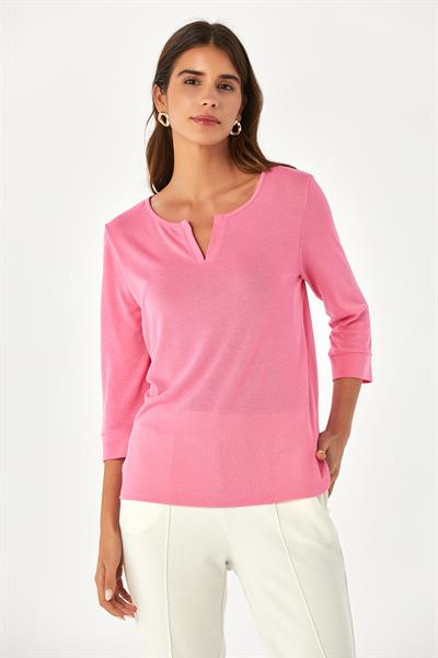 Yuvarlak Yakalı Mini Patlı Truvakar Kol Bluz 024-1016