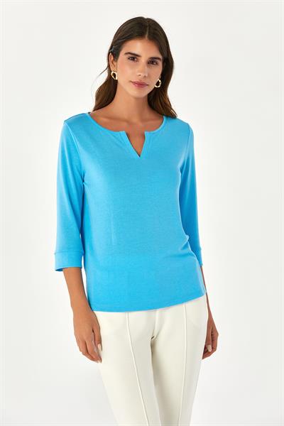 Yuvarlak Yakalı Mini Patlı Truvakar Kol Bluz 024-1016