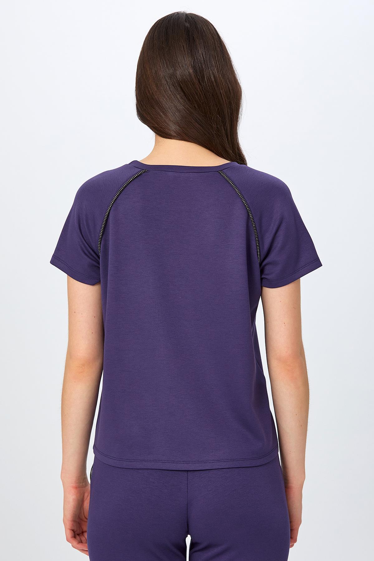 Yuvarlak Yaka Taş Şerit Detaylı S-Shirt 026-2110 · 9