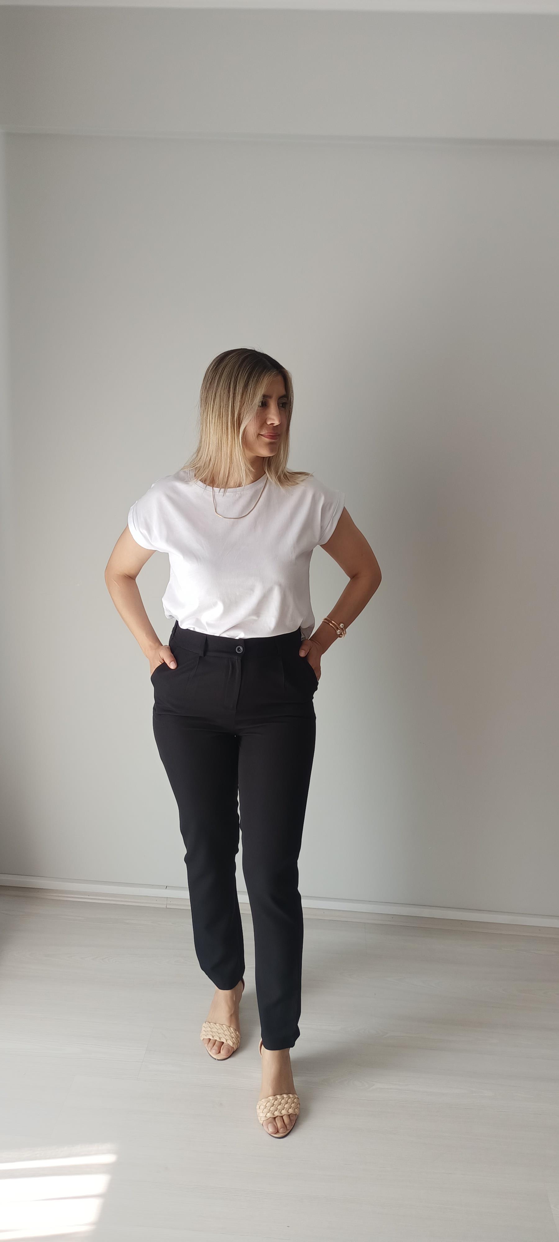 Beli lastikli Kumaş pantolon 