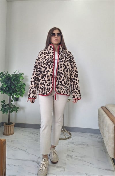 LEOPAR DESEN PELÜŞ CEKET