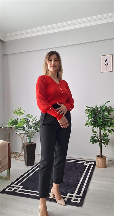 Şifon kol kazak 