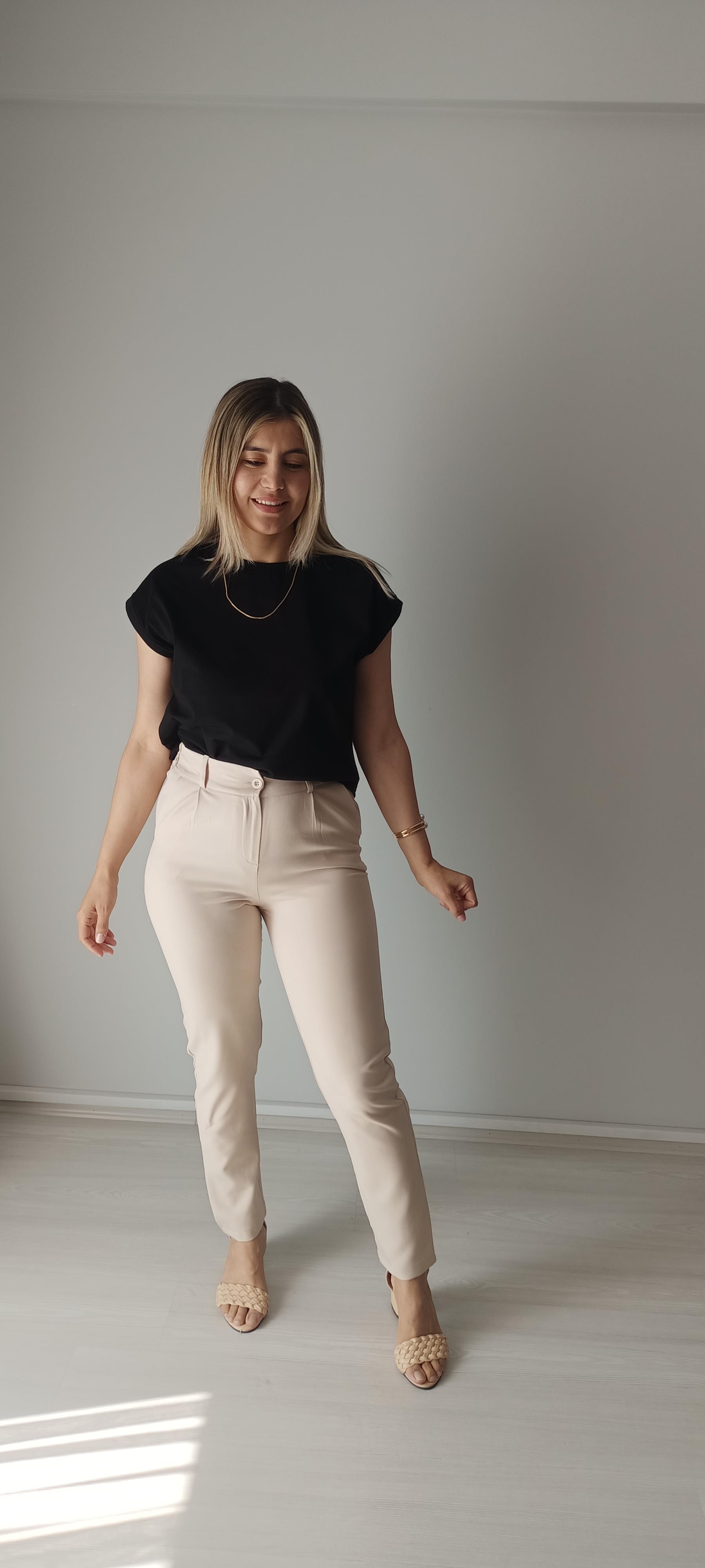 Beli lastikli Kumaş pantolon 