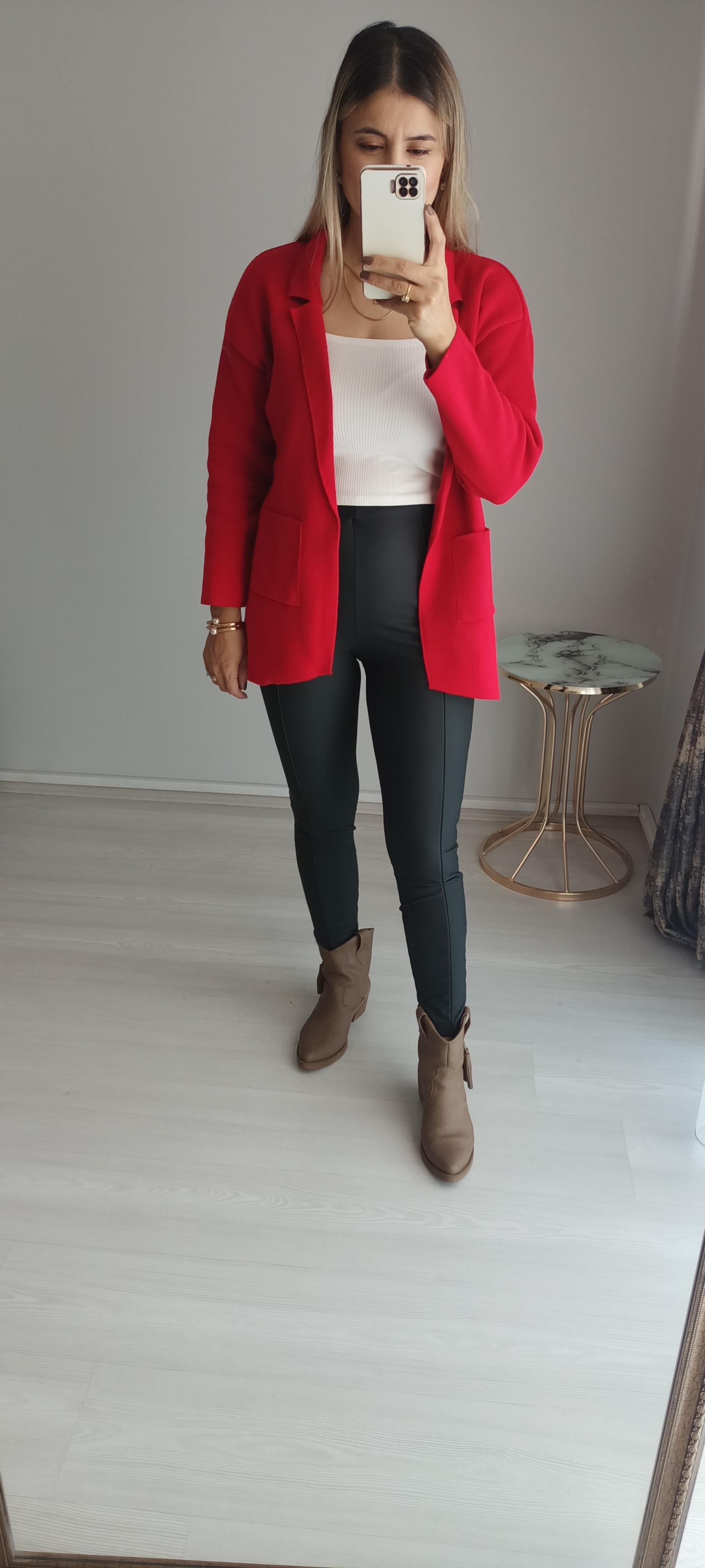 Blazer hırka kırmızı 