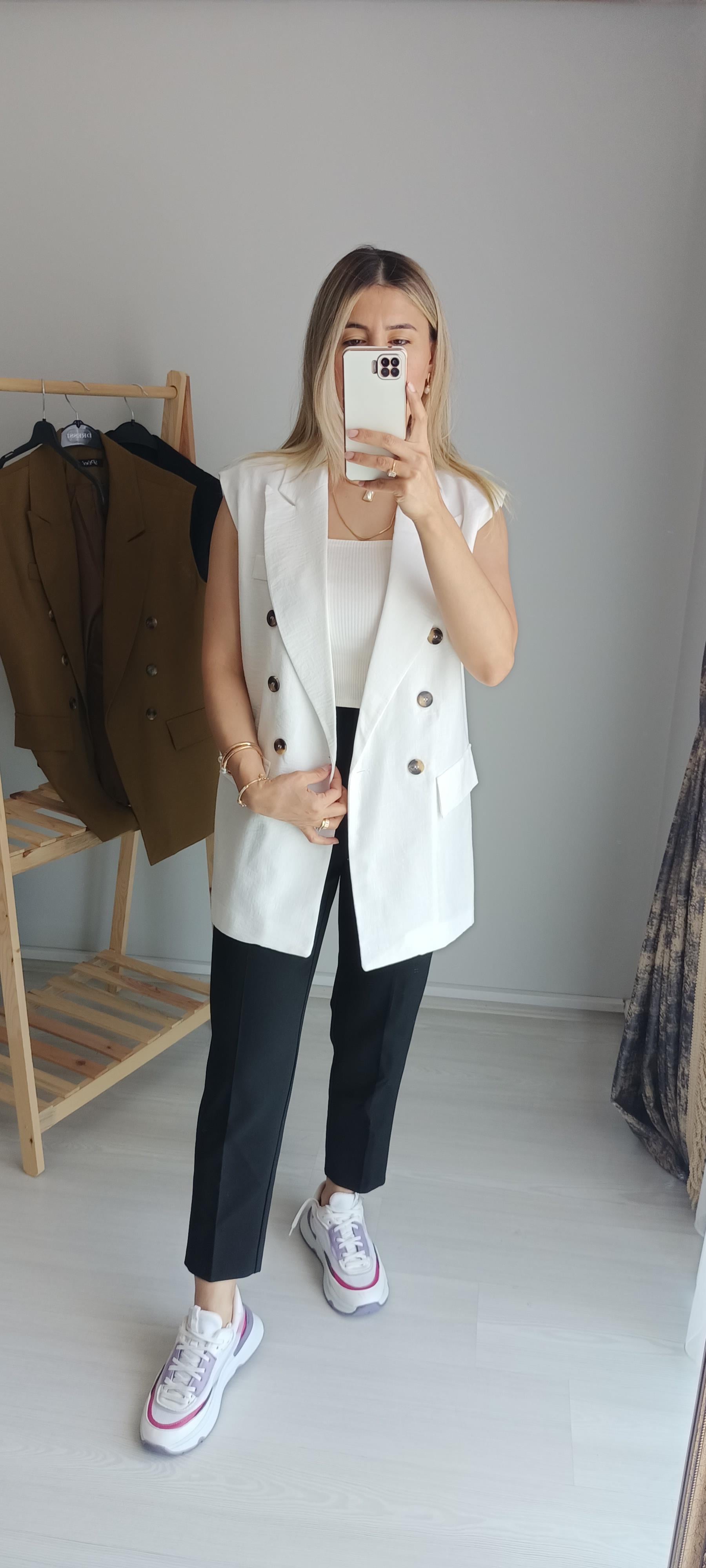 Blazer yelek beyaz