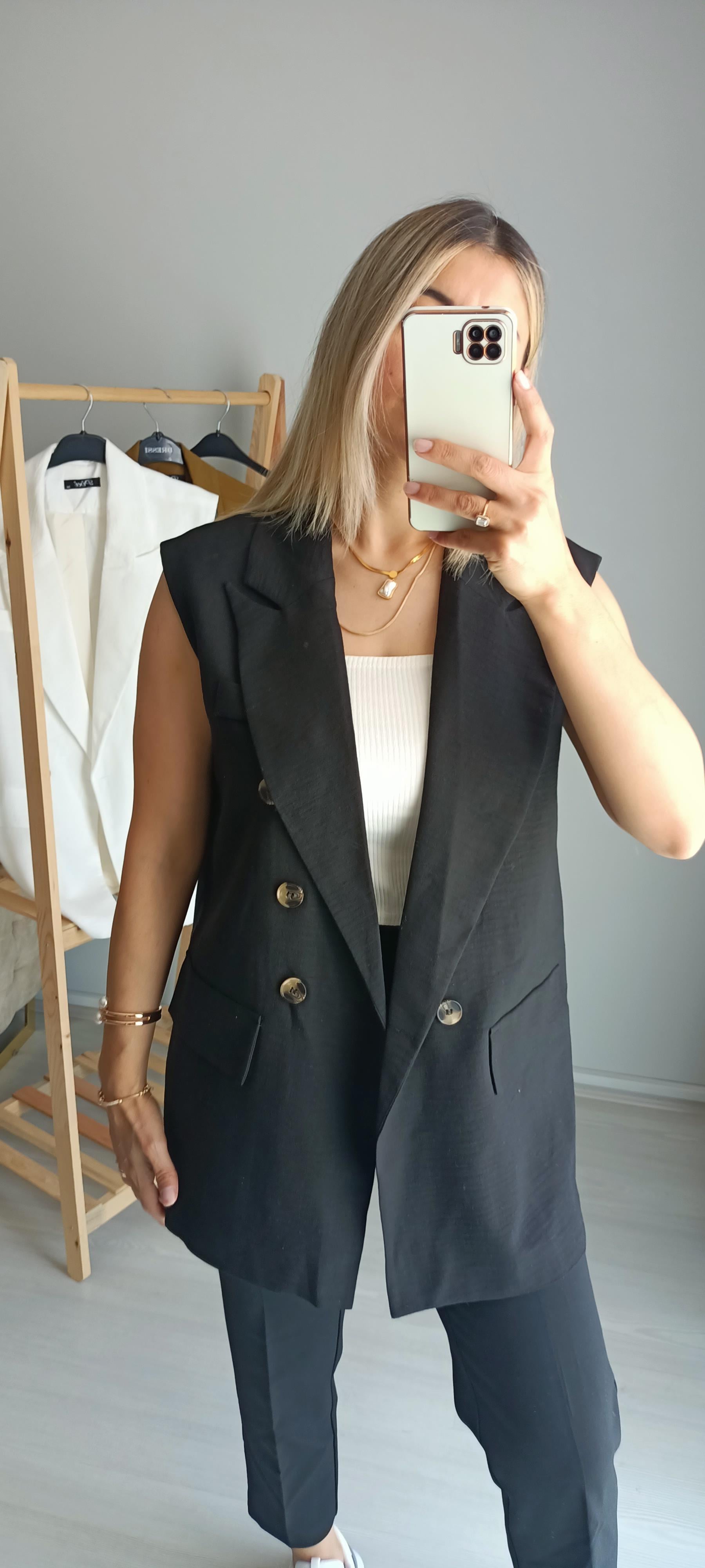 Blazer yelek siyah 