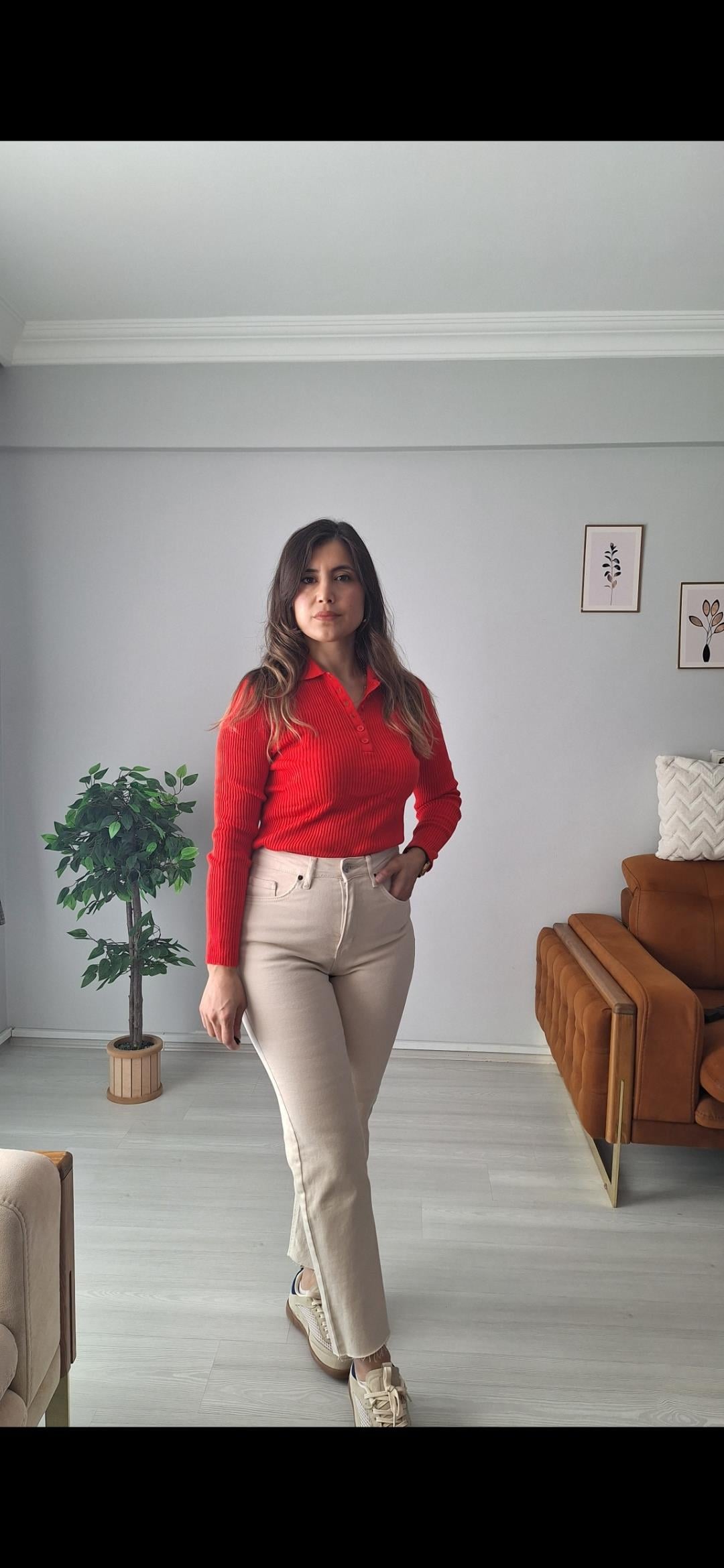 Polo yaka body kırmızı 