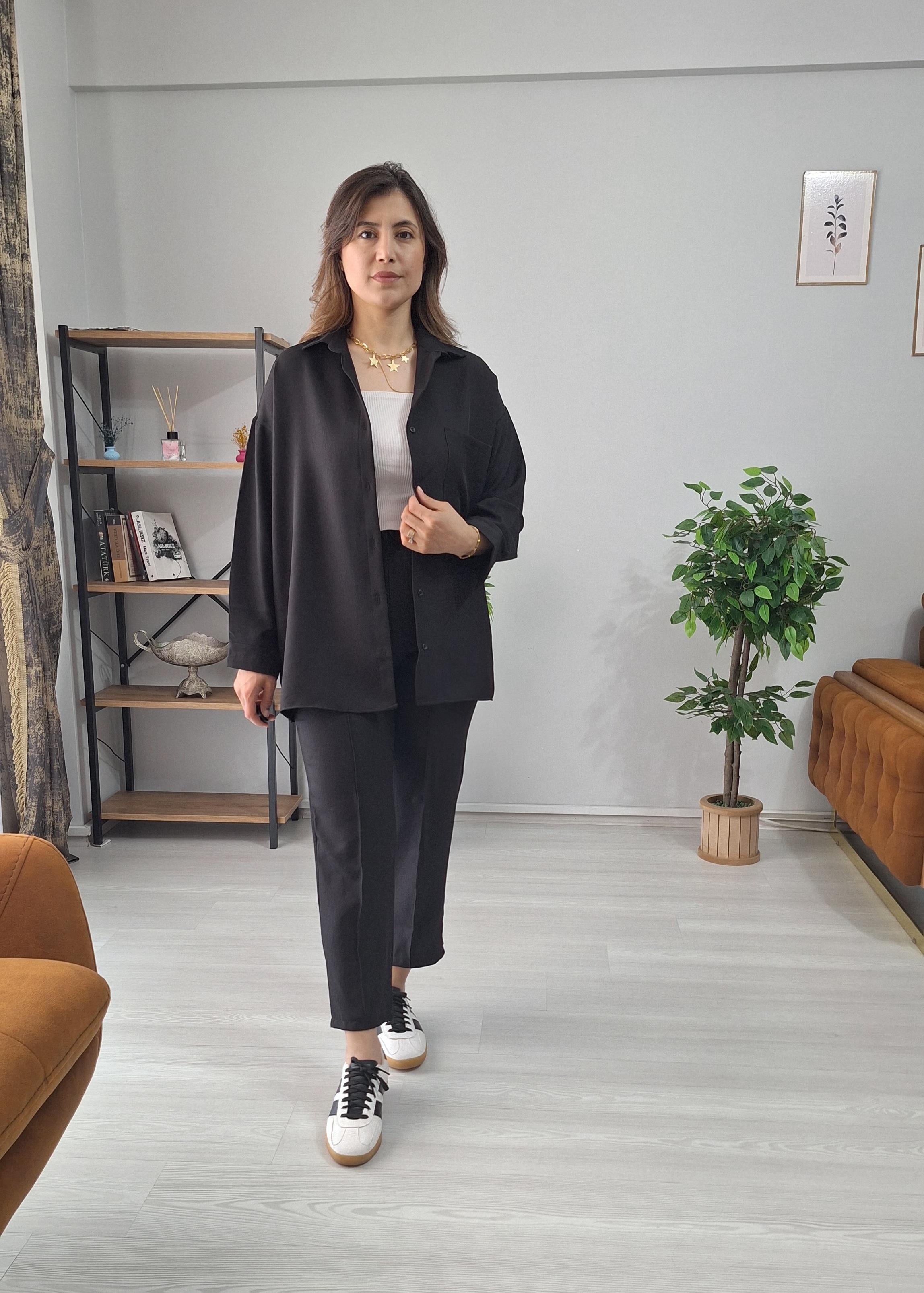 Sofia Keten İkili Takım Siyah