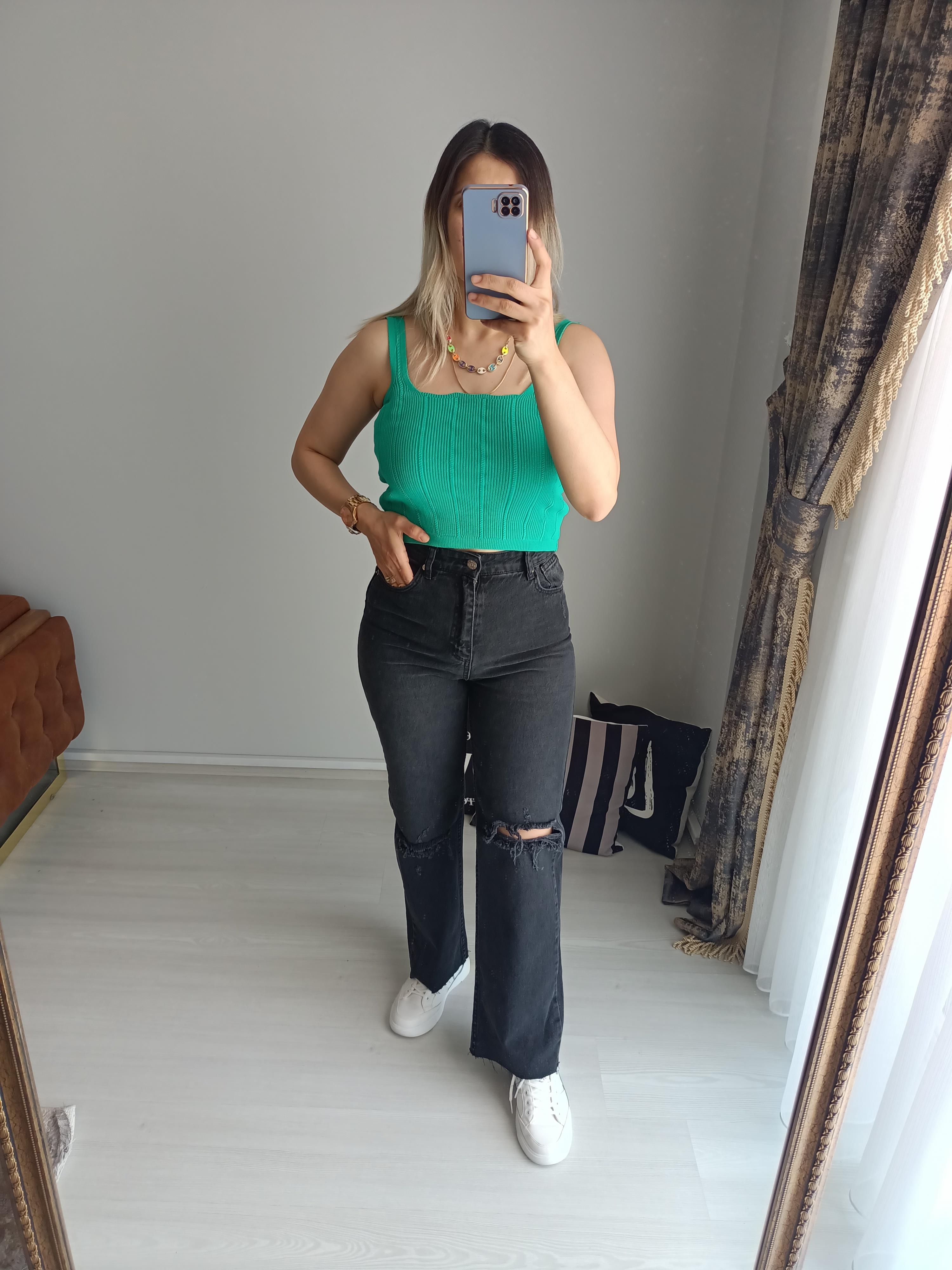 Triko Askılı crop