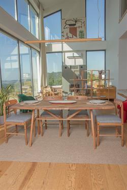 8 Kişilik Slim Ceviz Masa Takımı, 8 Adet Alaçatı Ceviz sandalye - 180x80 