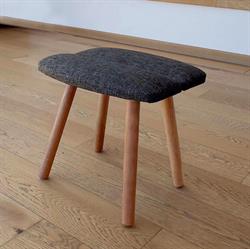 Almond Puf Tabure - Masif Kayın Ayaklı 