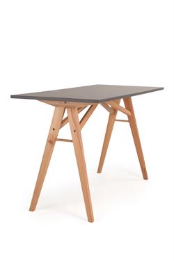 Akrobat Masif Kayın Ahşap Ayaklı Antrasit Çalışma Masası