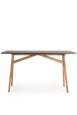 Akrobat Masif Kayın Ahşap Ayaklı Antrasit Çalışma Masası