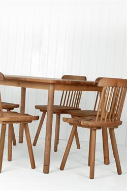 Alaçatı Masif Ceviz Ahşap Masa Takımı, 6 Adet Grill Sandalye ile, 130x80