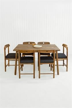 Alaçatı Masif Ceviz Ahşap Masa Takımı, 6 Sandalye  - 130x80