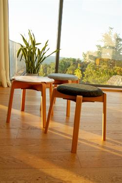 ARC Puf Tabure - Masif Kayın Ayaklı