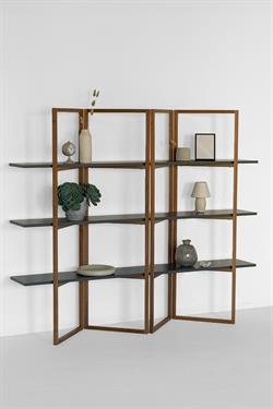 Shelfish Ceviz Ahşap İskeletli Antrasit Raf, Düzenleyici