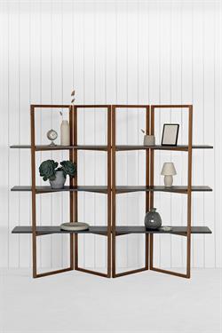 Shelfish Ceviz Ahşap İskeletli Antrasit Raf, Düzenleyici