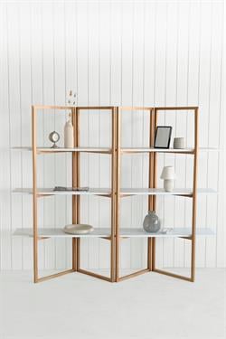 Shelfish Masif Kayın Ahşap İskeletli, Beyaz Raf, Düzenleyici