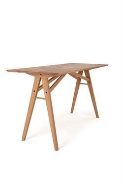 Unboxdeco Akrobat Solid Beech Writing Desk, Wooden Desk, 100% Natural Wood Table, Scandinavian Desk