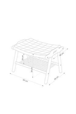 Unboxdeco Corn Solid Beech Wood Stool, Woven Wicker Stool, 100% Natural Wood Seat, Footstool, Stool