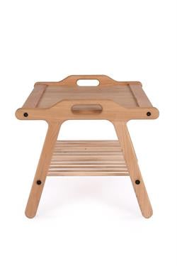 Corn Masif Kayın Ahşap Yan Sehpa 