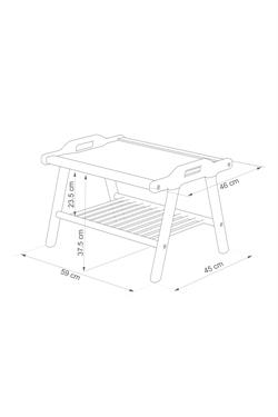 Corn Masif Kayın Ahşap Yan Sehpa 