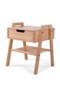 Unboxdeco Ori Solid Beech Nightstand and Side Table, Solid Beech Wood Nightstand, 100% Natural Wood Beech Side Table and Nightstand