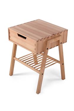 Unboxdeco Ori Solid Beech Nightstand and Side Table, Solid Beech Wood Nightstand, 100% Natural Wood Beech Side Table and Nightstand